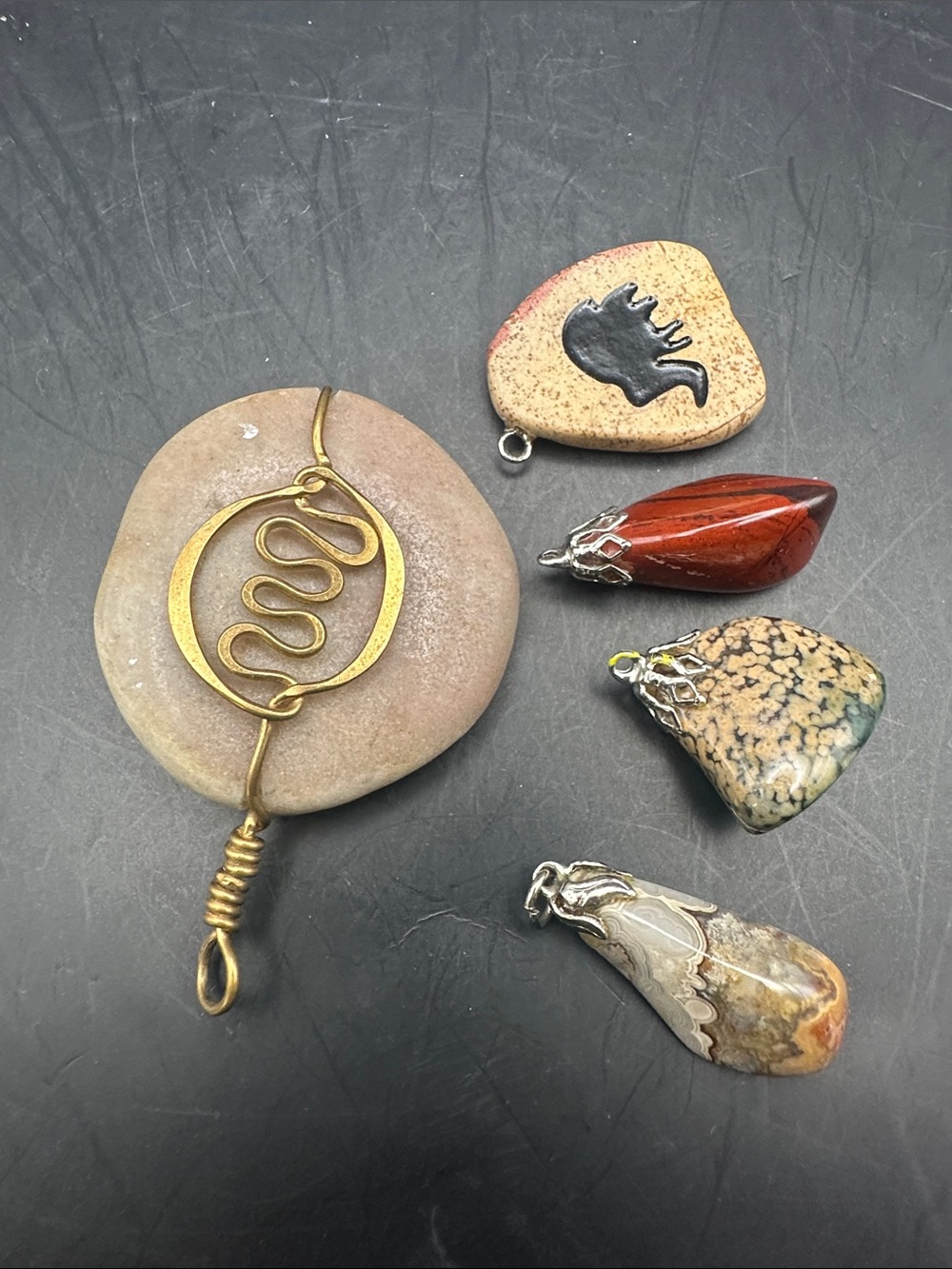 Lot of 5 rock pendants